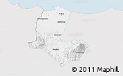 Silver Style 3D Map of Kab. Brebes, single color outside