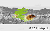 Physical Panoramic Map of Kab. Brebes, desaturated