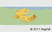 Savanna Style Panoramic Map of Kab. Brebes, single color outside