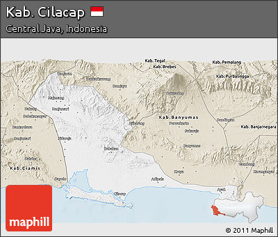 Classic Style 3D Map of Kab. Cilacap