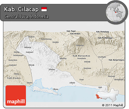 Classic Style 3D Map of Kab. Cilacap