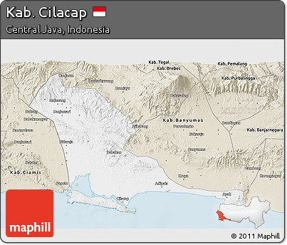 Classic Style 3D Map of Kab. Cilacap