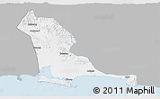 Gray 3D Map of Kab. Cilacap, single color outside