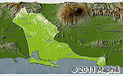 Physical 3D Map of Kab. Cilacap, darken