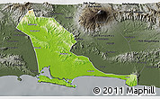 Physical 3D Map of Kab. Cilacap, darken, semi-desaturated