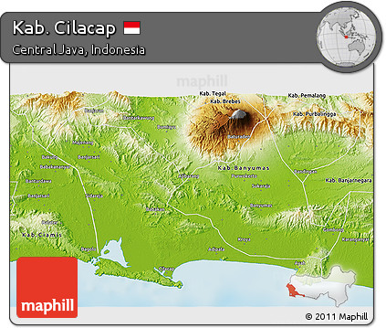 Physical 3D Map of Kab. Cilacap