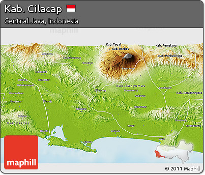 Physical 3D Map of Kab. Cilacap