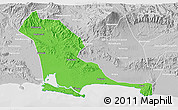 Political 3D Map of Kab. Cilacap, lighten, desaturated