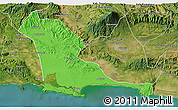 Political 3D Map of Kab. Cilacap, satellite outside