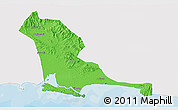 Political 3D Map of Kab. Cilacap, single color outside