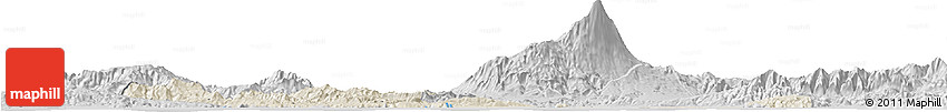 Shaded Relief Horizon Map of Kab. Cilacap, desaturated
