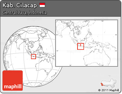 Blank Location Map of Kab. Cilacap, within the entire country