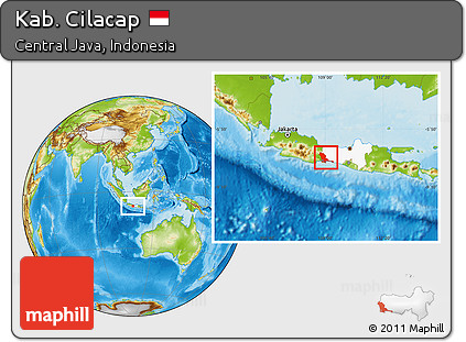 Physical Location Map of Kab. Cilacap, highlighted parent region