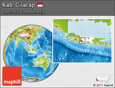 Physical Location Map of Kab. Cilacap, highlighted parent region