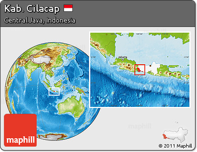 Physical Location Map of Kab. Cilacap, highlighted parent region