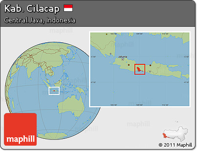 Savanna Style Location Map of Kab. Cilacap