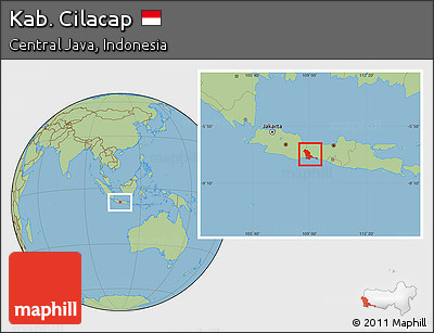 Savanna Style Location Map of Kab. Cilacap