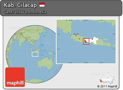 Savanna Style Location Map of Kab. Cilacap, highlighted parent region