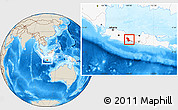Shaded Relief Location Map of Kab. Cilacap, highlighted country