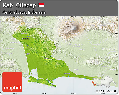Physical Map of Kab. Cilacap, lighten