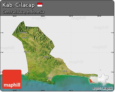 Satellite Map of Kab. Cilacap, single color outside