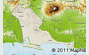 Shaded Relief Map of Kab. Cilacap, physical outside