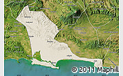 Shaded Relief Map of Kab. Cilacap, satellite outside