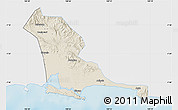 Shaded Relief Map of Kab. Cilacap, single color outside