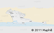 Classic Style Panoramic Map of Kab. Cilacap, single color outside