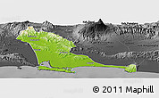 Physical Panoramic Map of Kab. Cilacap, darken, desaturated