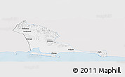 Silver Style Panoramic Map of Kab. Cilacap, single color outside