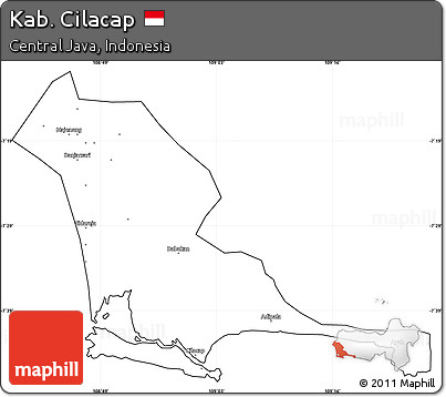 Blank Simple Map of Kab. Cilacap, cropped outside