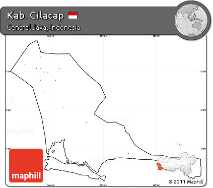 Blank Simple Map of Kab. Cilacap, cropped outside, no labels