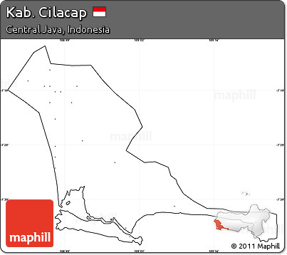 Blank Simple Map of Kab. Cilacap, cropped outside, no labels
