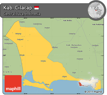 Savanna Style Simple Map of Kab. Cilacap