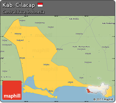 Savanna Style Simple Map of Kab. Cilacap