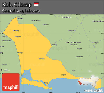 Savanna Style Simple Map of Kab. Cilacap