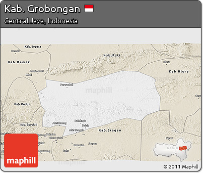 Classic Style 3D Map of Kab. Grobongan