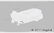 Gray 3D Map of Kab. Grobongan, single color outside