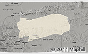 Shaded Relief 3D Map of Kab. Grobongan, darken, semi-desaturated