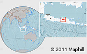 Gray Location Map of Kab. Grobongan, highlighted country, hill shading