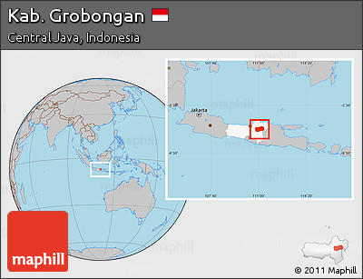 Gray Location Map of Kab. Grobongan, highlighted parent region