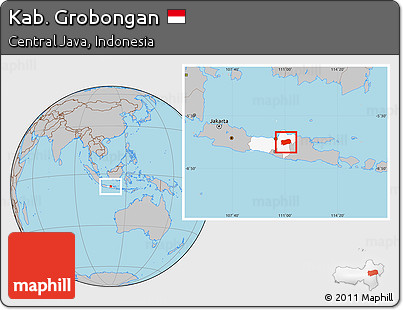 Gray Location Map of Kab. Grobongan, highlighted parent region