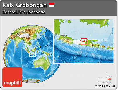Physical Location Map of Kab. Grobongan, highlighted parent region