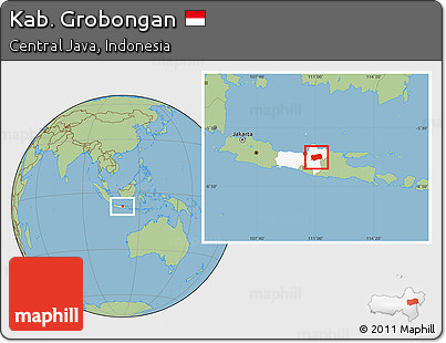 Savanna Style Location Map of Kab. Grobongan, highlighted parent region