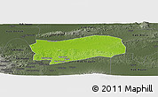 Physical Panoramic Map of Kab. Grobongan, darken, semi-desaturated