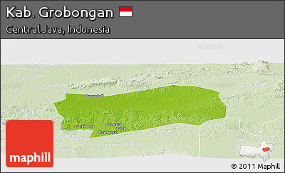 Physical Panoramic Map of Kab. Grobongan, lighten