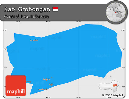 Political Simple Map of Kab. Grobongan, single color outside