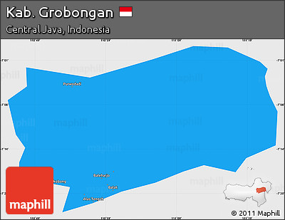 Political Simple Map of Kab. Grobongan, single color outside
