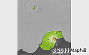 Physical 3D Map of Kab. Jepara, darken, desaturated